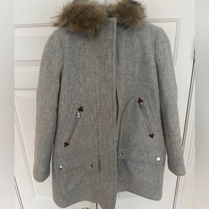 J. Crew | Puffer Coat with Faux Fur Collar